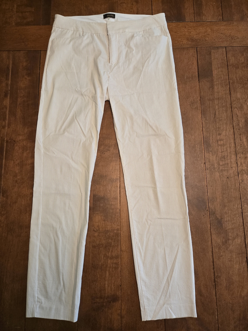 Crosby Seersucker Striped Cropped Pants, Women's Size 8 – Excellent Condition